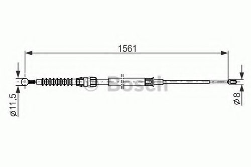 Cablu, frana de parcare VW TOURAN (1T1, 1T2) (2003 - 2010) BOSCH 1 987 482 264 piesa NOUA