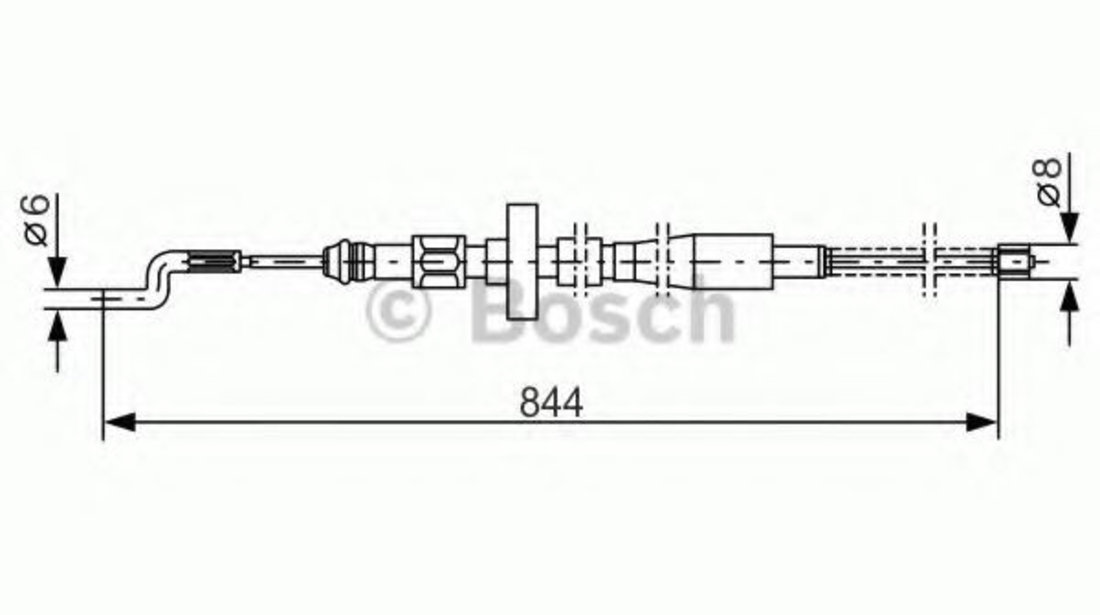 Cablu, frana de parcare VW TRANSPORTER IV bus (70XB, 70XC, 7DB, 7DW, 7DK) (1990 - 2003) BOSCH 1 987 477 171 piesa NOUA