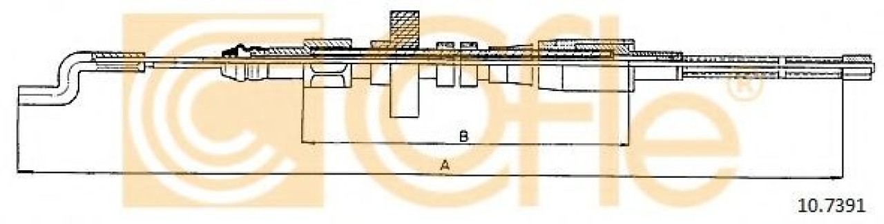 Cablu, frana de parcare VW TRANSPORTER IV platou / sasiu (70XD) (1990 - 2003) COFLE 10.7391 piesa NOUA