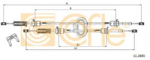 Cablu,transmisie manuala RENAULT MASTER II platou / sasiu (ED/HD/UD) (1998 - 2010) COFLE 11.2885 pie...