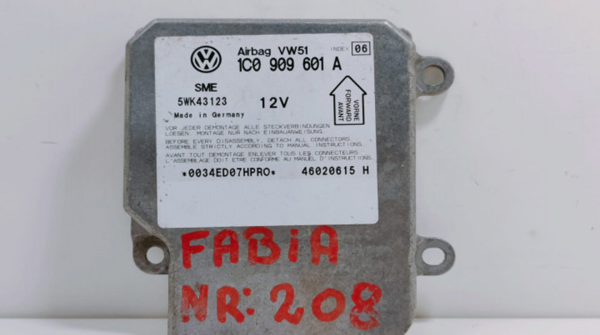 Calculator airbag 1C0909601A Skoda Fabia 6Y [1999 - 2004]