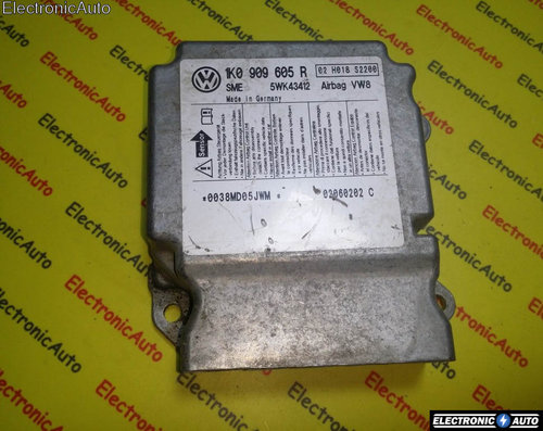 Calculator Airbag VW Jetta 1K0909605R, 02 H018 S2200, 5WK43412