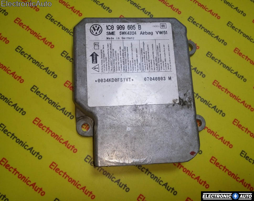 Calculator airbag VW Passat 1C0909605B, 5WK43124, INDEX 08