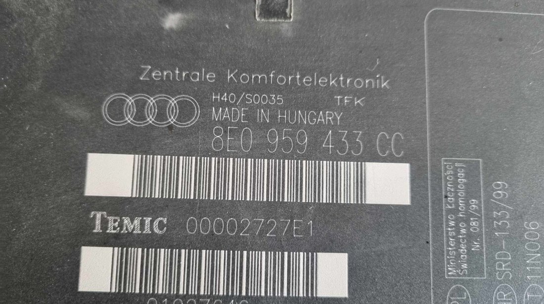 Calculator confort 8E0959433CC Audi A4 B7 Avant 2.7 TDI 163 cai