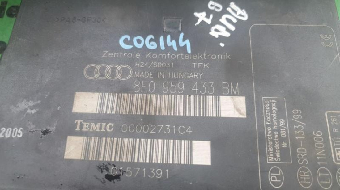 Calculator confort Audi A4 (2004-2008) [8EC, B7] 8e0959433bm