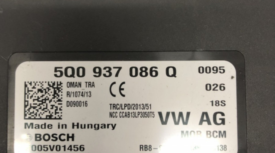 Calculator confort bcm Skoda Octavia 3 Combi 1.6 TDI DSG 7 Automat, 105cp sedan 2014 (5Q0937086Q)