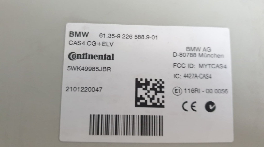 Calculator confort BMW Seria 5 F07 GT LCi cod piesa : 9226588
