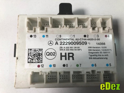 Calculator confort dreapta spate Mercedes S-Class (2014->) [W222] a2229009509