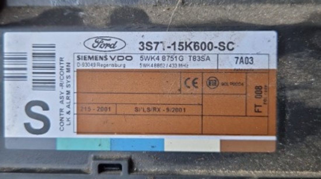 Calculator confort Ford Mondeo 2.0 TDCI an fabricatie 2006 cod 3S7T-15K600-SC