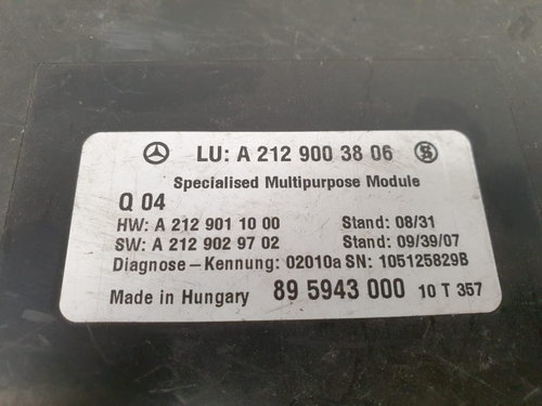 Calculator Confort Mercedes E-Klasse W212, A2129003806, 895943000