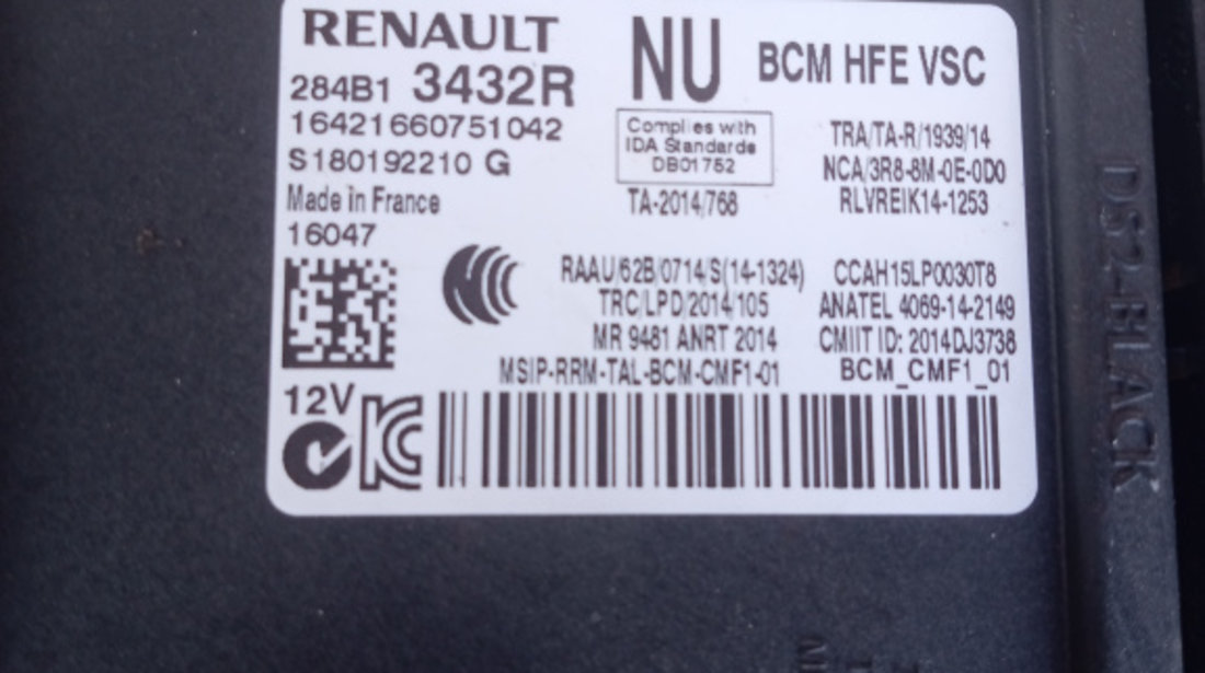 Calculator confort Renault Kadjar 2016, 284B13432R