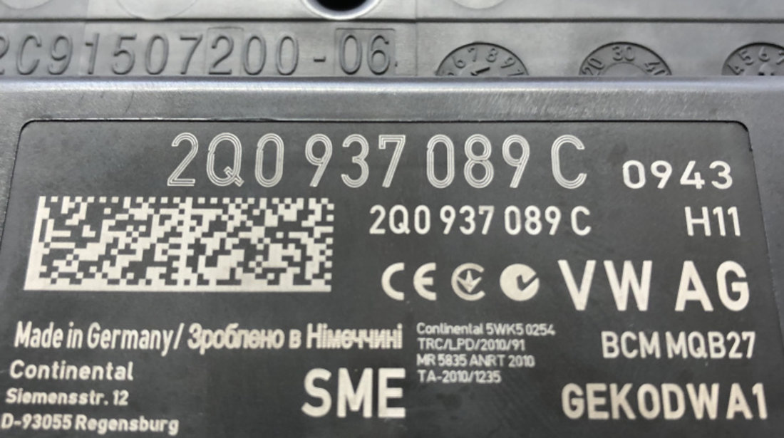 Calculator confort Volkswagen T-Roc 1.0 Benzina 2021, 2Q0937089C