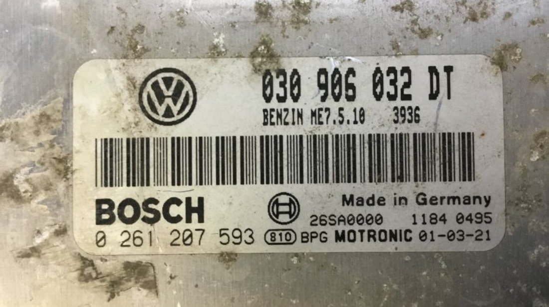 Calculator Ecu Motor 030906032dt 1.4 Benzina0261207593 Volkswagen POLO 6N2 1999-2001