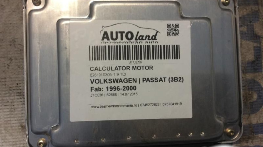 Calculator Ecu Motor 038906019bk 0281010305-1.9 TDI Volkswagen PASSAT 3B2 1996-2000