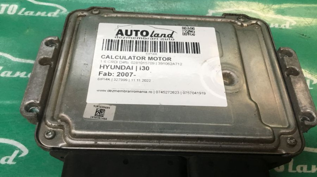 Calculator Ecu Motor 391062a712 1.6 CRDI D4fb, 0281015709 Hyundai i30 2007