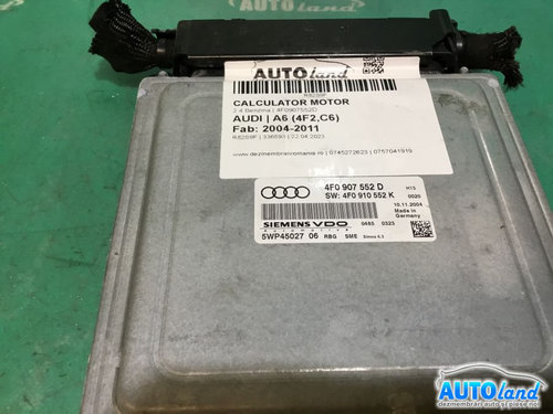 Calculator Ecu Motor 4f0907552d 2.4 Benzina Audi A6 4F2,C6 2004-2011