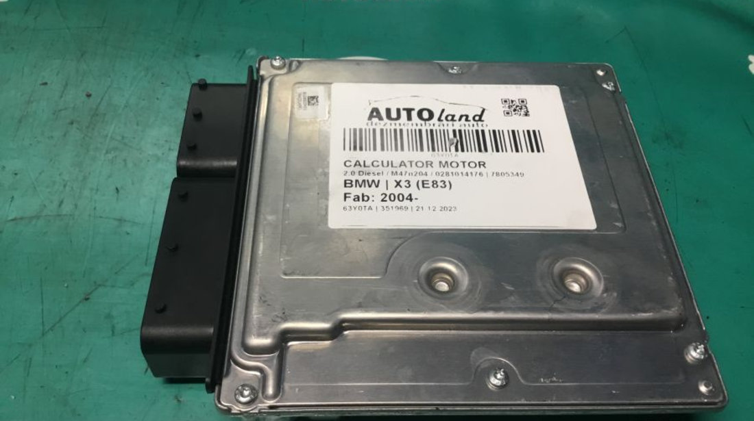 Calculator Ecu Motor 7805349 2.0 Diesel / M47n204 / 0281014176 BMW X3 E83 2004