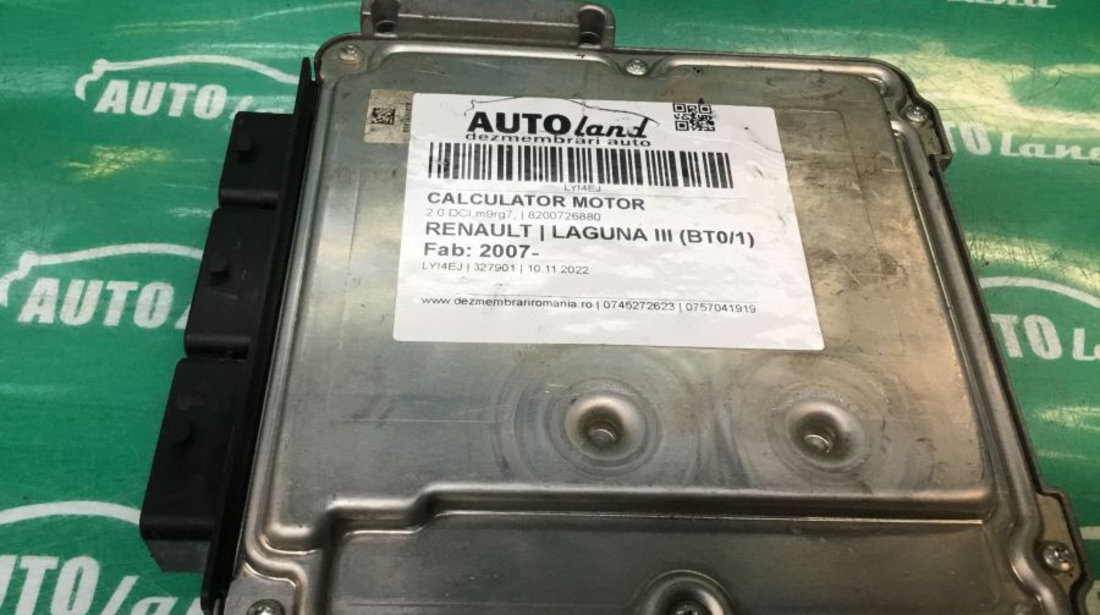 Calculator Ecu Motor 8200726880 2.0 DCI,m9rg7, Renault LAGUNA III BT0/1 2007