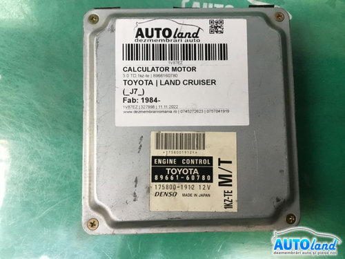 Calculator Ecu Motor 8966160780 3.0 TD,1kz-te Toyota LAND CRUISER J7 1984