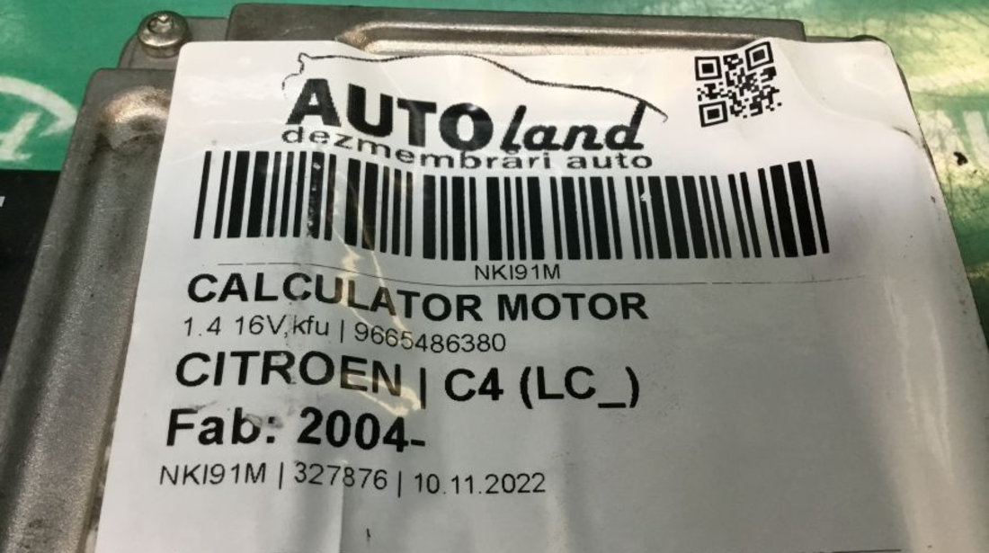 Calculator Ecu Motor 9665486380 1.4 16V,kfu Citroen C4 LC 2004