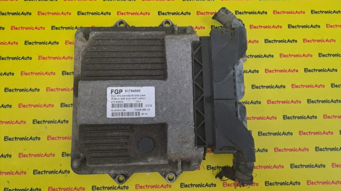 Calculator ECU motor Fiat Doblo, 51784560, 7160008602, MJD6F3D4,