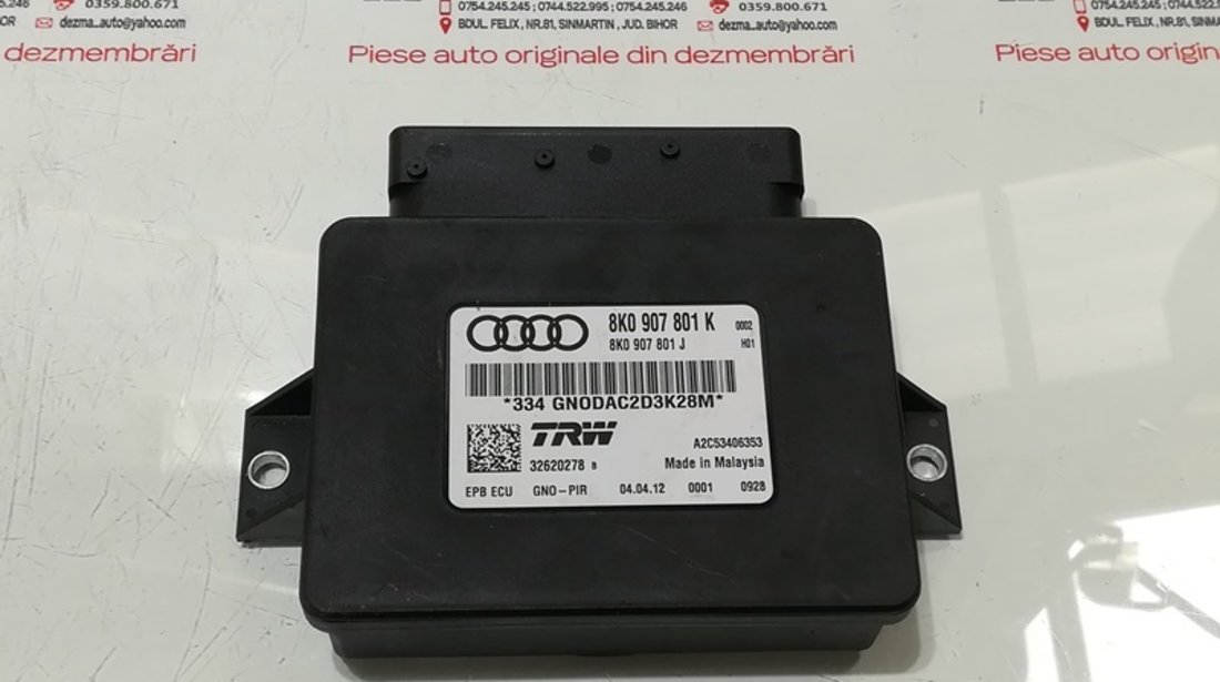 Calculator frana de mana 8K0907801K, Audi A5 cabriolet (8F7) 2.0 tdi