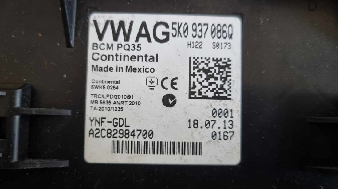 Calculator lumini / BCM VW Jetta Mk6 cod piesa 5K0937086Q