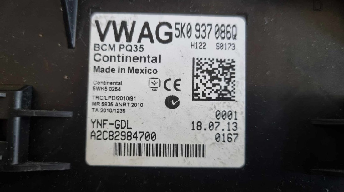 Calculator lumini / BCM VW Tiguan I (5N) cod piesa 5K0937086Q