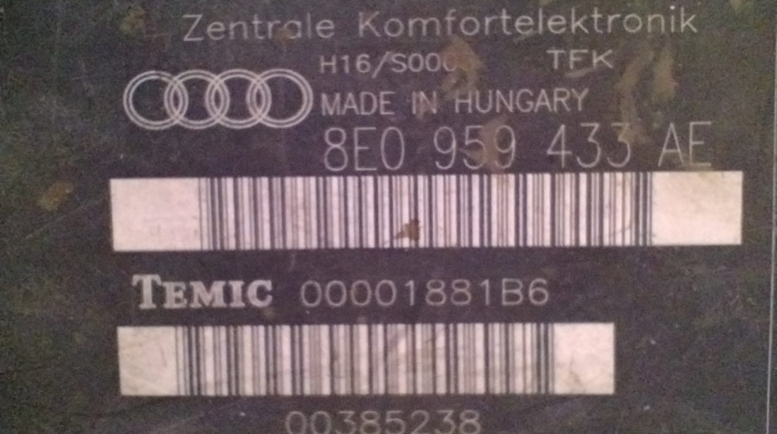 Calculator Modul Confort, Cod 8E0959433AE Audi A4 B7 [2004 - 2008]