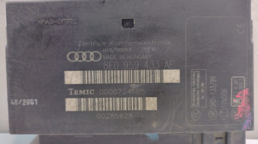 Calculator Modul Confort, Cod 8E0959433AF Audi A4 B6 [2000 - 2005]