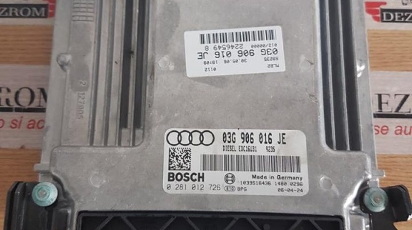 Calculator motor 03g906016je 0281012726 audi a4 b7 2.0 tdi bre cutie multitronic