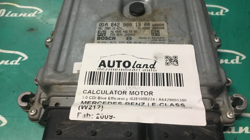 Calculator Motor A6429001300 3.0 CDI Blue Efficiency /0281016224 Mercedes-Benz E-CLASS W212 2009