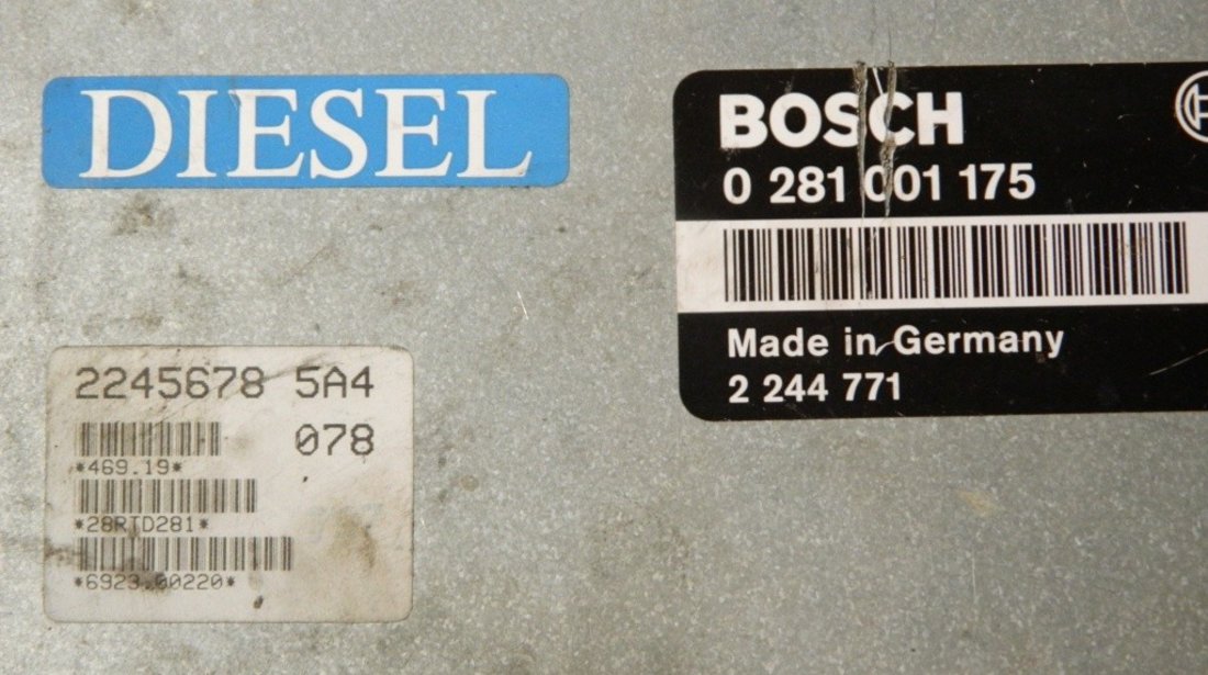 Calculator motor BMW Seria 3 E30 2.5 TD cod: 2244771 / 0281001175 model 1990