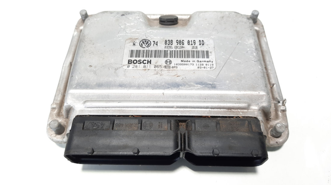 Calculator motor Bosch, cod 038906019DD, 0281011065, VW, 1.9 TDI, ATD (idi:483114)