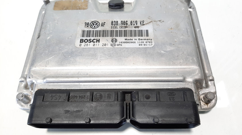 Calculator motor Bosch, cod 038906019KE, 0281011201, Audi A4 (8E2, B6) 1.9 TDI, AWX (idi:483558)