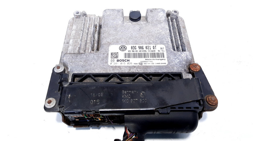 Calculator motor Bosch, cod 03G906021QT, 0281015026, Skoda Superb II (3T4), 2.0 TDI, BMP (id:526874)