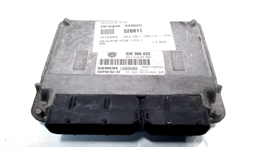 Calculator motor, cod 03E906033, Skoda Fabia 1 (6Y2) 1.2 benz, AZQ (idi:526811)