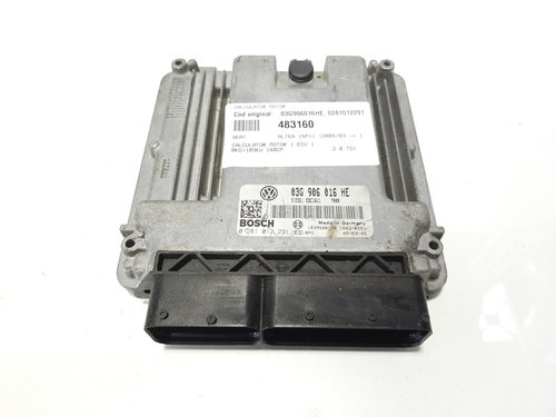 Calculator motor, cod 03G906016HE, 0281012291, Skoda Octavia 2 Combi (1Z5), 2.0 TDI, BKD (idi:483160...