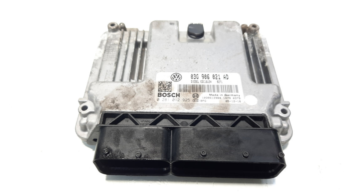 Calculator motor, cod 03G906021AD, 0281012925, VW Passat (3C2), 2.0 TDI, BMP, 4X4 (idi:557570)