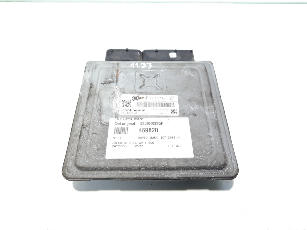 Calculator motor, cod 03L906023QF, Skoda Superb II Combi (3T5), 1.6 TDI, CAYC (idi:469820)