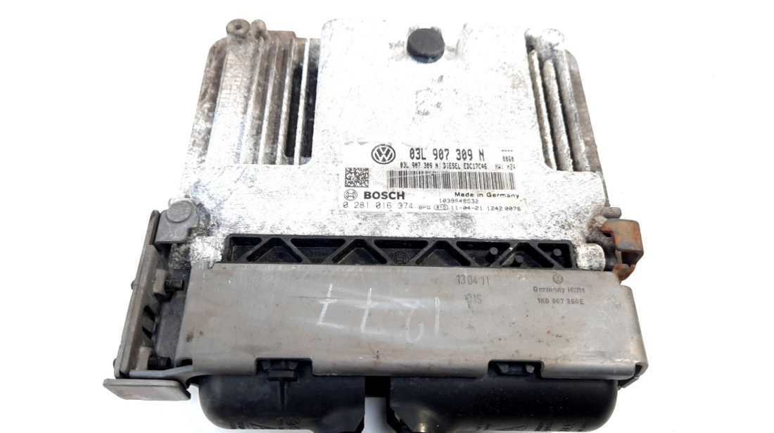 Calculator motor, cod 03L907309N, 0281016374, Vw Passat (362) 2.0 TDI, CFG (id:549012)