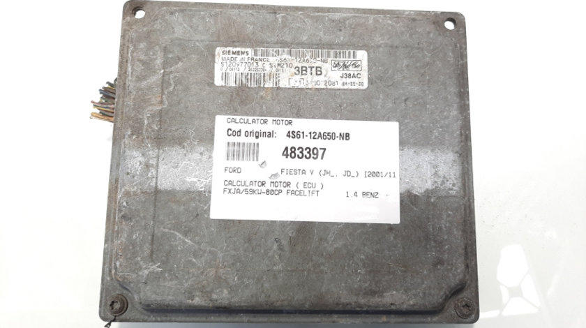 Calculator motor, cod 4S61-12A650-NB, Ford Fiesta 5, 1.4 B, FXJA (id:483397)