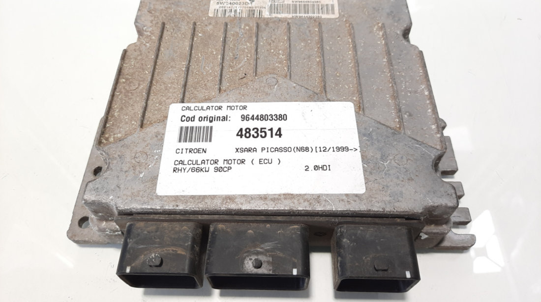 Calculator motor, cod 9644803380, Peugeot 307 SW, 2.0 HDI, RHY (idi:483514)