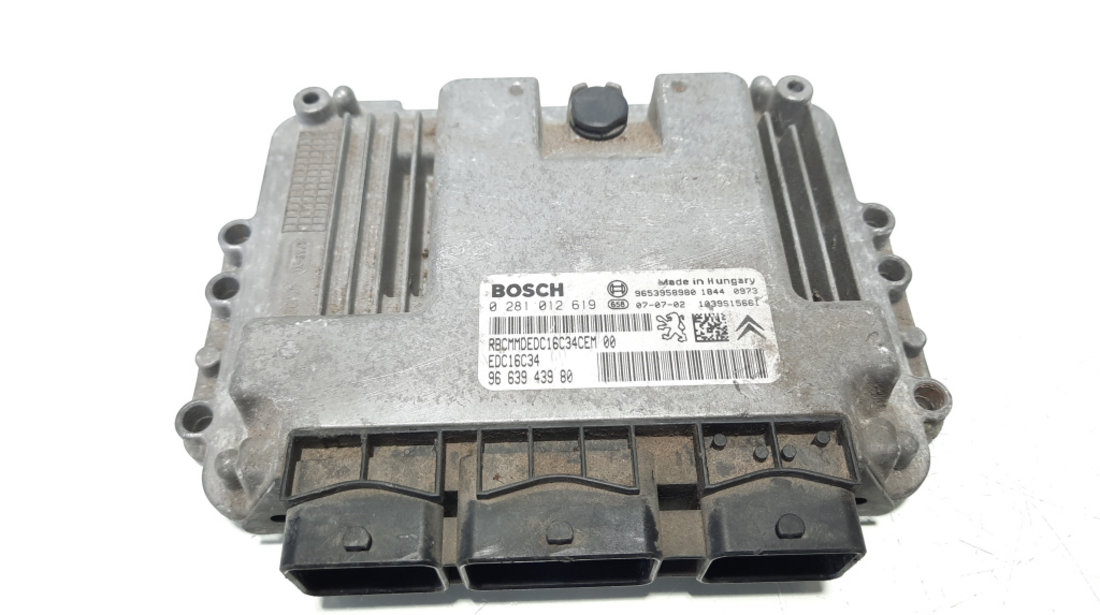 Calculator motor, cod 9663943980, 0281012619, Citroen C3 (I), 1.6 HDI, 9HX (idi:491636)