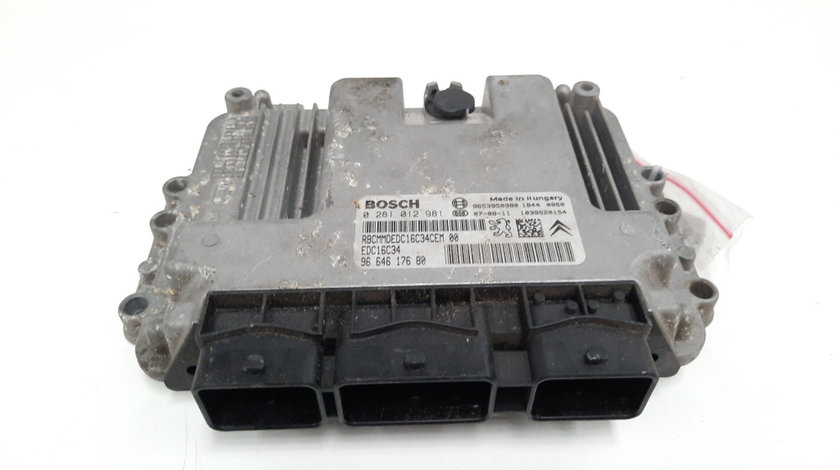 Calculator motor, cod 9664617680, 0281012981, Peugeot 206 CC, 1.6 HDI, 9HZ (idi:491514)