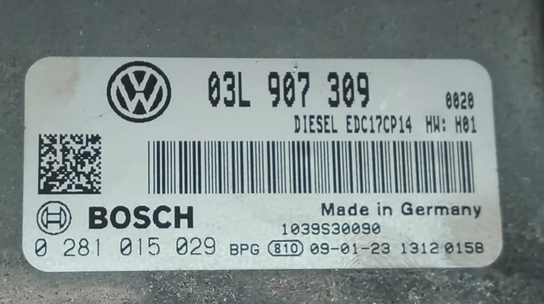 Calculator motor ecu 2.0 tdi cba 03l907309 Volkswagen VW Passat B6 [2005 - 2010]