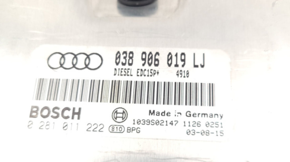 Calculator Motor / ECU Audi A4 B6 (8E) 2000 - 2004 Motorina 038906019LJ, 038 906 019 LJ, 038 906 019, 1039S02147, 0281011222, 0 281 011 222