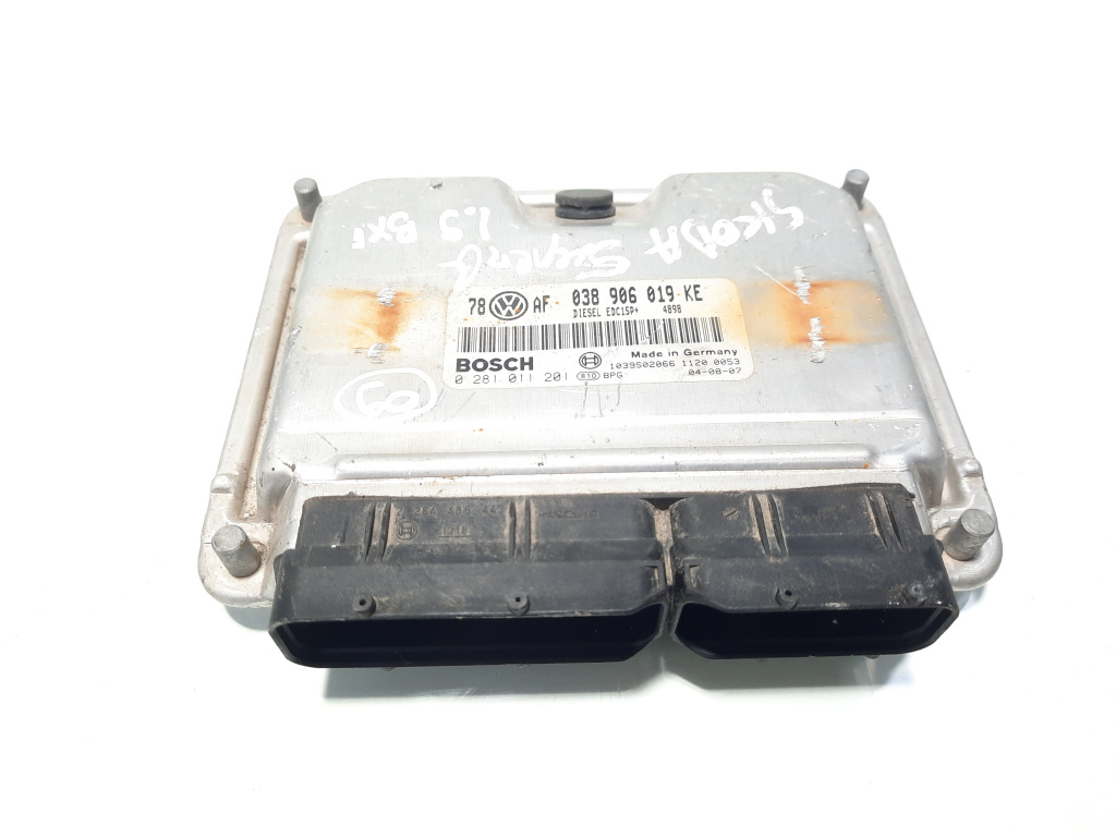 Calculator motor ECU Bosch, cod 038906019KE, 0281011201, Audi A6 (4B2, C5), 1.9 TDI, AWX (idi:576608)