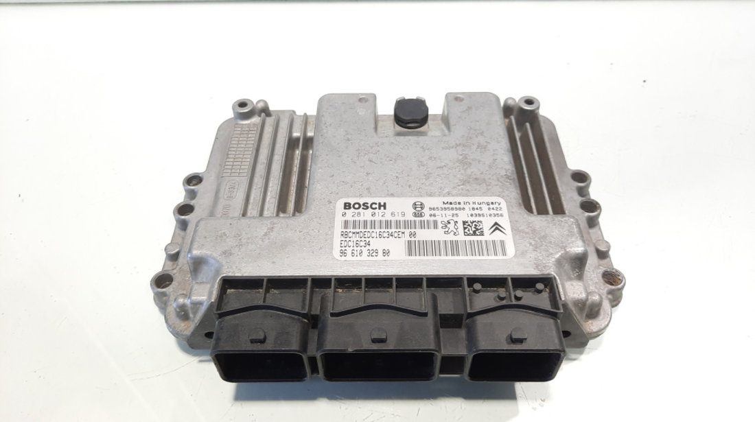 Calculator motor ECU Bosch, cod 9661032980, 0281012619, Citroen Berlingo 2, 1.6 HDI, 9HX (idi:130124)