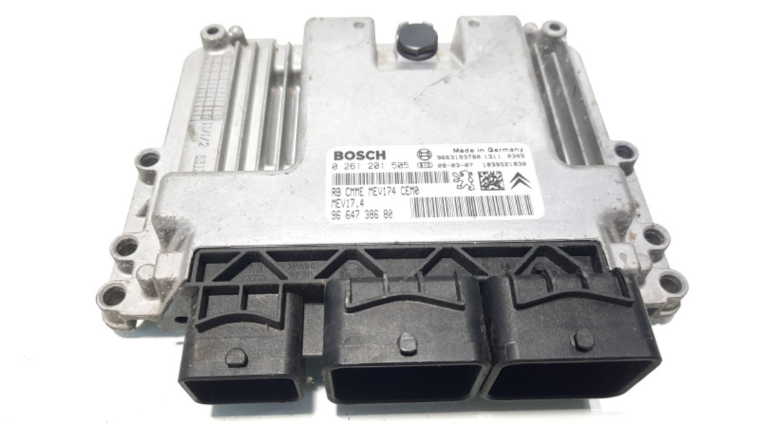 Calculator motor ECU Bosch, cod 9664738680, 0261201505, Peugeot 207 SW, 1.6 benz, 5FW (idi:576611)